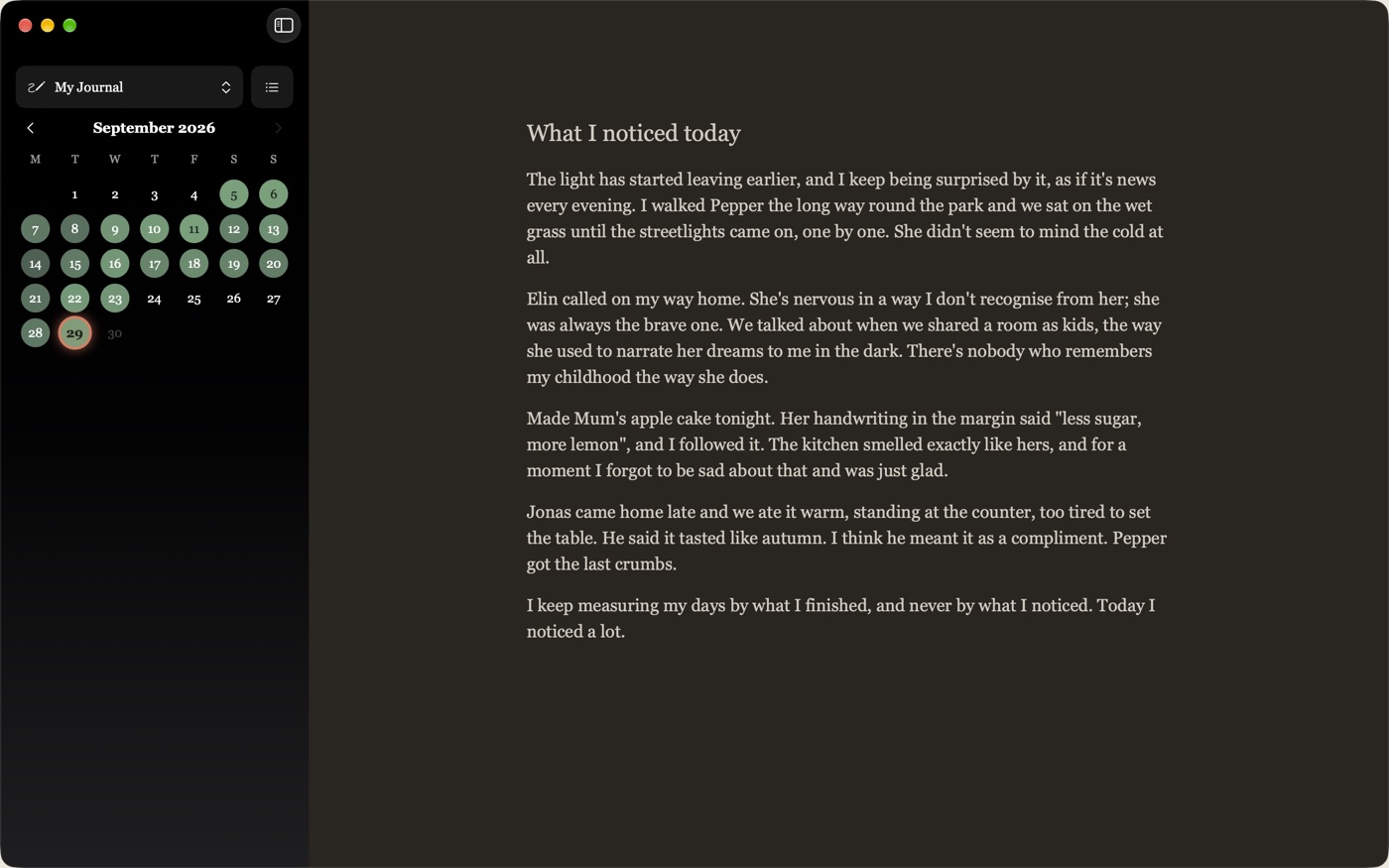 Unwritten in dark mode